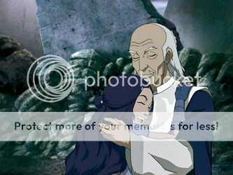 Katara and Master Pakku hugging